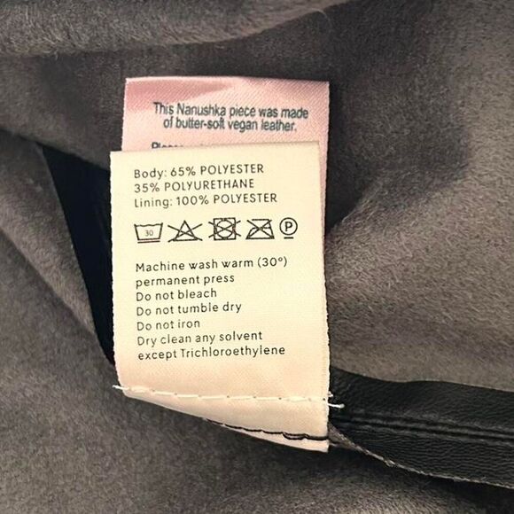 Nanushka basics Black Vegan Leather Side Tie Mini Skirt | Quiet Luxury small - Picture 6 of 8